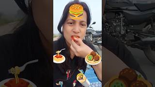 Emoji Food Eating challenge shortvideo youtube [upl. by Savick]