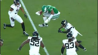 SAQUON BARKLEY REVERSE HURDLE OVER JAGUARS DEFENDER 😳 Eagles vs Jaguars 2024 Highlights [upl. by Gardener]