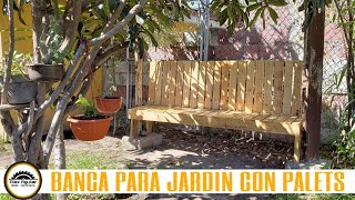 Como hacer una banca para el jardín muy fácil con madera de palets [upl. by Akihsal]