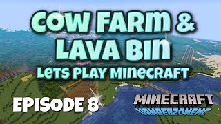 🐮❤️‍🔥Minecraft Lets Play  Cow Farm  Lava Bin  EP8 minecraft letsplay [upl. by Highams]