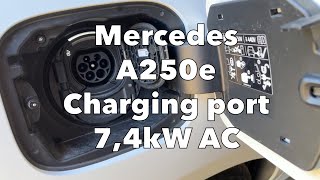 MercedesBenz A250e Charging socket port 74kW [upl. by Eel353]