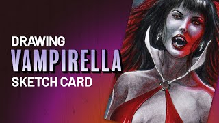 Bringing Vampirella to Life Epic Sketch Card Art  Marker Magic [upl. by Doreg489]