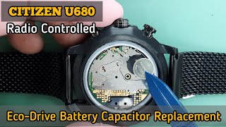 CITIZEN EcoDrive U680 Radio Controlled Battery Replacement Tutorial [upl. by Ayikal]