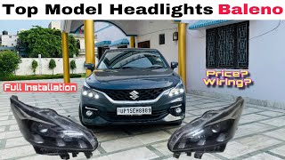 Baleno 2024 Top Model Headlights Installed in Base model  DRL amp Coupler Fitting  Alpha lights [upl. by Mima944]