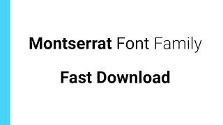 Free download Montserrat font family [upl. by Gurango]