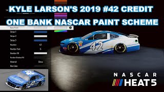 MAKING KYLE LARSONS 2019 NO 42 CREDIT ONE BANK NASCAR PAINT SCHEME IN NASCAR HEAT 5 [upl. by Nnairrek883]