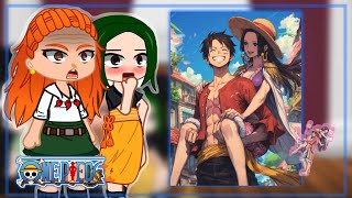 Reaction to Ship ❤Luffy amp Boa Hancock❤  Foosha Village  Dadan Family  One Piece  Gacha react [upl. by Arbrab]