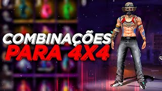 SKINS PARA 4X4 â€¢ MELHORES COMBINAÃ‡Ã•ES DE ROUPAS NO FREE FIRE [upl. by Alleen]