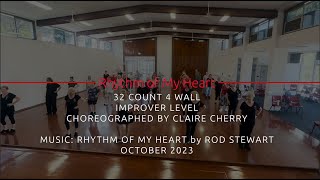 RHYTHM OF MY HEART  Improver Line Dance [upl. by Macknair257]