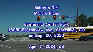 Bobbys Girl  Marcie Blane with Lyrics가사번역  Centennial Center Park Centennial Colorado 2020 [upl. by Orrocos]