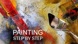 Abstract Acrylic Painting Tutorial  Step by Step Abstract Painting  Abstract 26 [upl. by Ahders]