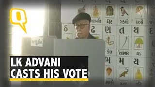 Gujarat Elections Veteran BJP Leader LK Advani Casts His Vote  The Quint [upl. by Ateloj]