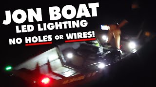 How To Install Lights On A Jon Boat LED LIGHTING [upl. by Ahsenev]