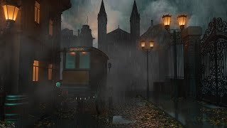 Victorian London Ambience  Foggy Victorian Era Night With Rain Sounds Horses Church Bell [upl. by Philipa689]