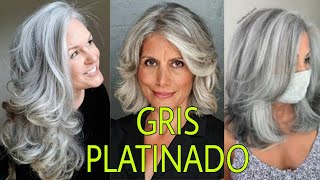 CORTES DE CABELLO GRIS para DAMAS Mayores que dan Volumen y movimiento Sin aparentar más edad [upl. by Okoyik]