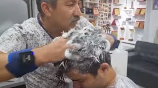 REAL BARBER SHOP EXPERIENCE RELAXING TURKISH MASSAGE AND SKIN CARE [upl. by Sheffy54]