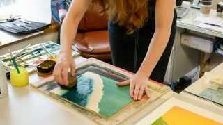 Linnane Armstrong Demonstrates Moku Hanga Printmaking [upl. by Tullius]