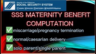 SSS MATERNITY BENEFIT COMPUTATION 2022 [upl. by Alodi]