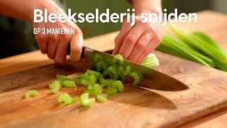 Bleekselderij snijden  How to  Allerhande [upl. by Anytsirhc]