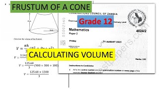 CALCULATING VOLUME FOR FRUSTUM OF A CONE howto maths fypシ゚viral 2023 [upl. by Yetnom]