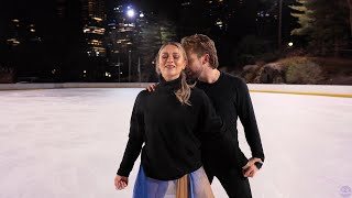 “I Found You” Olympians Kaitlin Hawayek amp JeanLuc Baker ice dance in Central Park [upl. by Christine]