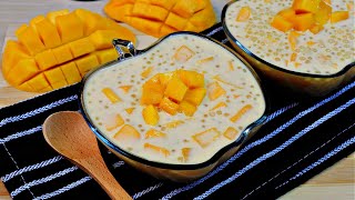 Mango Sago With tapioca pearls Mango Milk Pudding [upl. by Gnahk]