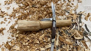 Hand carving a BUSHCRAFT fishing reel Part 2 [upl. by Ahsyen111]