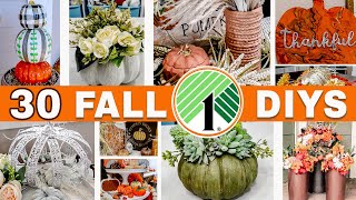 30 FALL DIYS  FALL DOLLAR TREE DIY DECOR  FARMHOUSE DECOR DIY [upl. by Laufer]