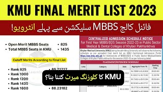 KMU Final Merit List MBBS Admissions in KPK 2023  How to Pass MBBS Interview [upl. by Manella]