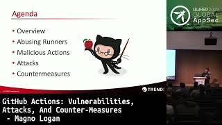 Global AppSec Dublin GitHub Actions Vulnerabilities Attacks And CounterMeasures  Magno Logan [upl. by Oeniri]