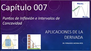 Puntos de Inflexión y Concavidades de una Gráfica de fx Aplicaciones de la Derivada Cap 007 [upl. by Eednas]