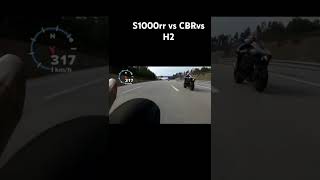 CBR 1000rr vs S1000rr vs Kawasaki Ninja h2 🗿 drag race 🔥🚀shorts [upl. by Ejroj]