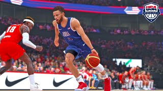 Schröde vs Chef Curry  NBA 2K24 Olympics Mode  GERMANY vs USA Exhibition Gameplay [upl. by Seraphim]