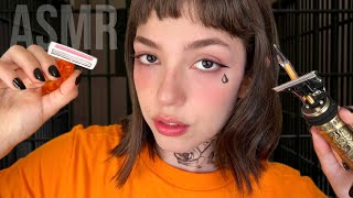 ASMR FAZENDO SUA TATUAGEM NA PRISÃO ⛓️ [upl. by Nomael]