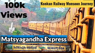 Matsyagandha express Mangaluru to goa monsoon Train journey [upl. by Karlow]