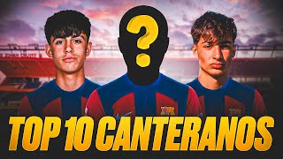 TOP 10 CANTERANOS CON MÁS POTENCIAL DEL FC BARCELONALOS MEJORES DE LA MASIA [upl. by Alleirbag]