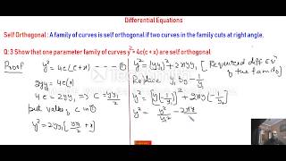 Self Orthogonal Family Differential Equations [upl. by Delwin519]