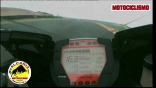 Onboard KTM 1190 RC8 R  Prova comparativa Motociclismo maxisportive circuito Alcaniz [upl. by Titania]