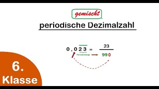 6 Klasse  periodische Dezimalzahlen in Brüche umwandeln  mit einfachen Regeln [upl. by Ahto]