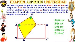 Examen Universidad Admisión SAN MARCOS Áreas y Congruencia de Triángulos Solucionario [upl. by Novad]