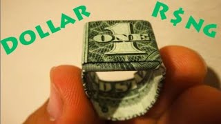 How to Make an Origami Dollar Ring Moneygami  Robs World [upl. by Warila]