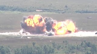 AWESOME footage and SOUND as F16s DROP LIVE 500lb BOMBS as part of a training exercise [upl. by Juanita]