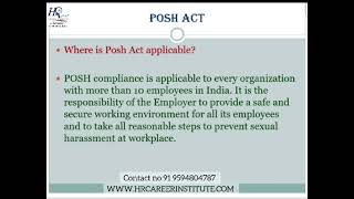 POSH Act Purpose Applicability commity members and more details poshact POSH workplacesafety [upl. by Hibben]