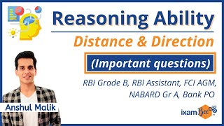 Distance amp Direction  RBI Assistant  FCI AGM  NABARD Gr A  Bank PO amp Clerk Exams [upl. by Zzabahs]