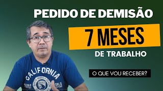 PEDIDO DE DEMISSÃO  CÁLCULO DA RESCISÃO [upl. by Ogaitnas]