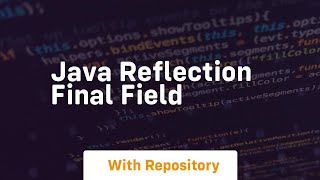 java reflection final field [upl. by Fawcette270]