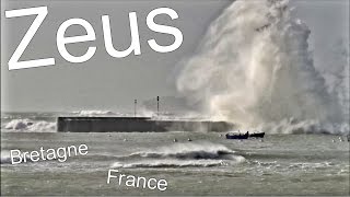 Zeus  Tempête en Bretagne  Sa Souffle sur Lomener  Storm  Ploemeur  Bretagne  France [upl. by Armillda]