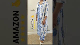 Women👗P2😍Cotton floral printed JacketKurtawithPalazzopantsetgreatindianfestivalsaleamazonhowto [upl. by Aisayn]