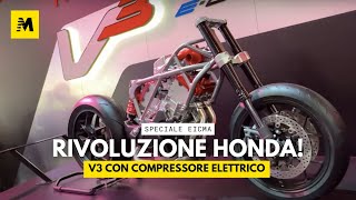 Honda V3 col compressore elettrico a EICMA 2024 [upl. by Aarika]