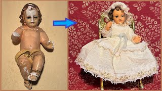 How To Repair Broken Vintage Plaster Statue  Reparando Niño Jesús [upl. by Kobylak]